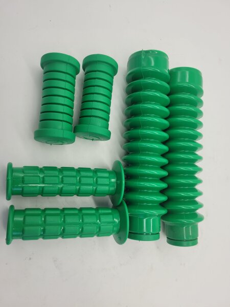 Set Fußrastengummi, Faltenbalg , Drehriff und Festgriffgummi grün